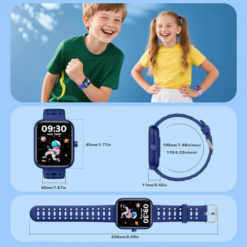 Vista 9 de Gydom Smart Watch for Kids, Without/with APP Mode, 1.83" Touchscreen Fitness Tracker Watch, Heart Rate/Sleep Monitor, IP68 Waterproof Pedometer