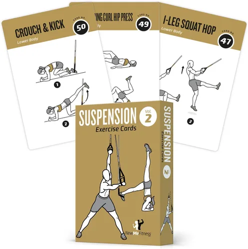 Vista 14 de NewMe Fitness Tarjetas de entrenamiento de peso corporal, baraja de instrucciones de fitness para mujeres y hombres, guía de fitness