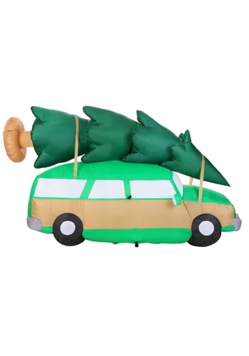 Vista 3 de Decoración Inflable Navidad Wagon Griswold de 8 pies Multicolor