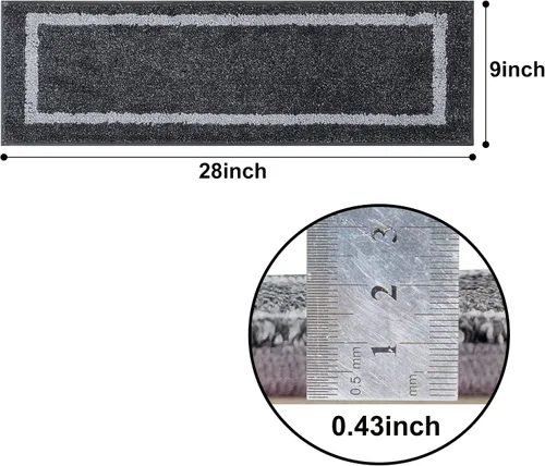 Vista 3 de COSY HOMEER Alfombra antideslizante suave de 28 x 9 pulgadas, para interiores en peldaños de madera, alfombras para niños y perros, 100 % poliéster