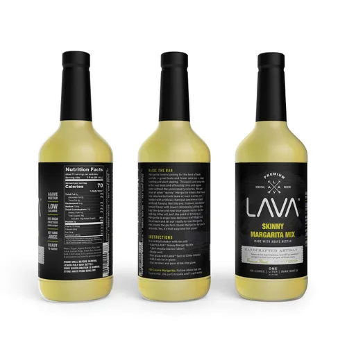 Vista 2 de LAVA Mezcla de margarita delgada prémium y paloma delgada de LAVA Craft Cocktail Co., baja en calorías, mucho sabor y listo para usar, botellas
