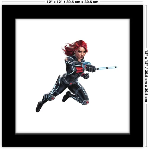 Vista 7 de Trends International Gallery Pops Marvel Comics Avengers - Póster de pared de viuda negra, 12 x 12 pulgadas, versión enmarcada en negro