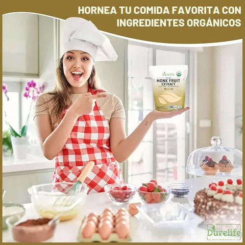 Vista 7 de Edulcorante orgánico de fruta de monje 100% puro Durelife, sin eritritol, extracto en polvo de fruta de monje, orgánico USDA verificado por