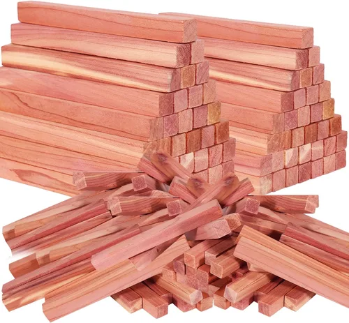 Vista 8 de UNIVIVO 50 PIEZAS Bloques de Cedro para Almacenamiento de Ropa, 100% Palitos de Cedro Rojo Aromático para Closet, Guardarropa, Cajones