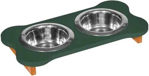 Vista 66 de Poly Lumber - Comedero doble de hueso mediano de 2 cuartos de galón, color negro