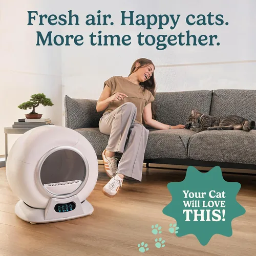 Vista 8 de Petcove PurrTek - Caja de arena autolimpiante automática para varios gatos, con control inteligente de aplicación (Wi-Fi de 5 GHz), triple control