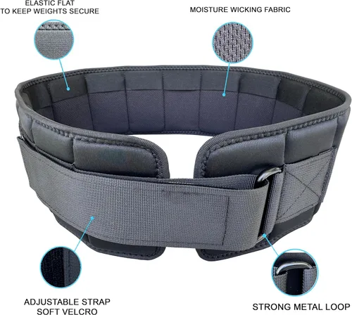Vista 4 de W8FIT Cinturón Ajustable con Peso para Caminar y Hacer Ejercicio