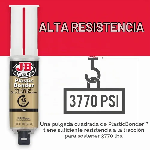 Vista 4 de J-B Weld PlasticBonder Marrón, paquete de 2, alta resistencia y resistente al impacto, 25 ml, 50133-2