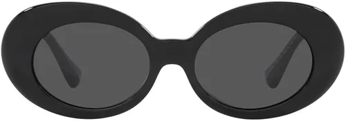 Vista 2 de Versace Gafas de sol para mujer, montura negra, lentes gris oscuro, 2.126 in