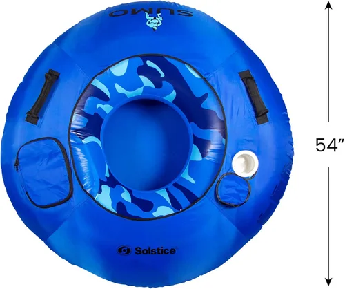 Vista 5 de Tubo inflable de camuflaje azul para piscina con portavasos - 54