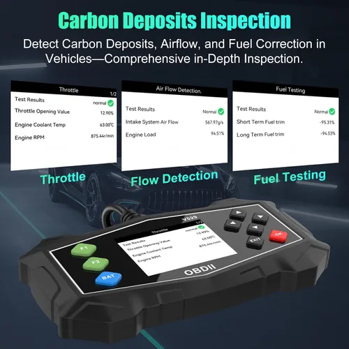 Vista 6 de Herramienta de diagnóstico del escáner OBD2, escáner automotriz profesional con prueba de batería, lector de código de luz del motor, flujo