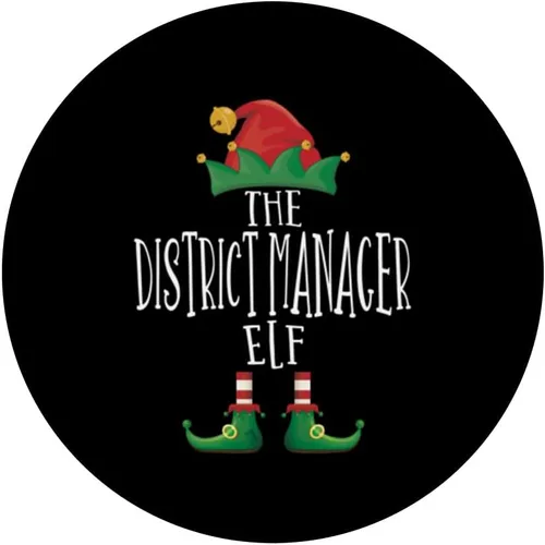 Vista 3 de District Manager Elf - Camisa familiar a juego con diseño de elfo, PopSockets de Navidad intercambiables