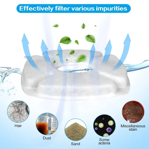 Vista 3 de 32 filtros de repuesto para fuente de gato, paquete de 16 filtros de repuesto para fuente de agua para gatos con 16 esponjas de prefiltro, filtro