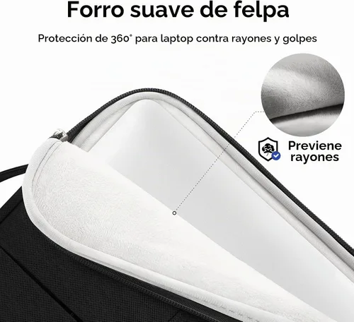 Vista 3 de Omnpak - Funda para laptop de 13 pulgadas para MacBook Air/Pro M5-M1/MacBook Neo con bolsillos y asa lateral, funda protectora resistente al agua