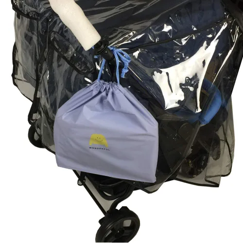 Vista 8 de Funda de lluvia para cochecito, cubierta de lluvia universal para cochecito de bebé, funda doble para lluvia y viento, accesorios de actividades al