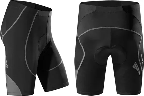 Vista 2 de Santic Pantalones cortos de ciclismo acolchados para hombre, pantalones de ciclismo para ciclismo, ropa de ciclismo