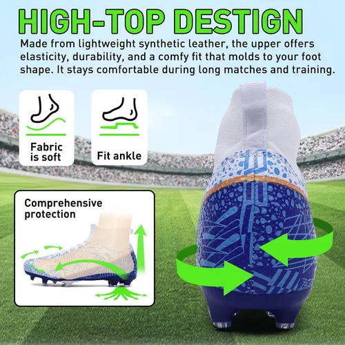 Vista 3 de Tacos de fútbol para hombre y mujer, zapatos de fútbol para interiores y exteriores