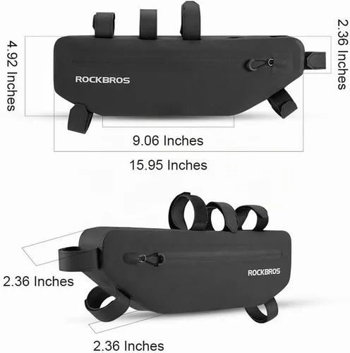 Vista 6 de ROCKBROS Bolsa de Marco de Bicicleta Impermeable Bolsa Triangular de Bicicleta Bolsa Bajo el Tubo Superior Bolsa de Esquina Bolsa de Almacenamiento