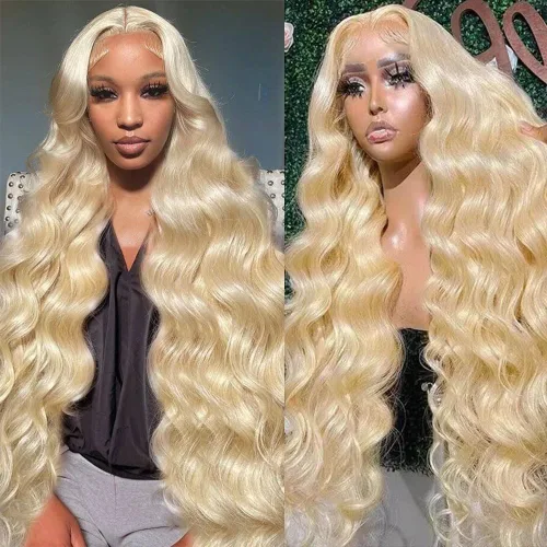 Vista 30 de Peluca de cabello humano con encaje frontal 613 de 20 pulgadas, 200 de densidad, cabello humano rubio de 13 x 6 pulgadas, pelucas de encaje frontal