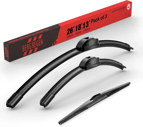 Vista 78 de BERG REGEN Escobillas limpiaparabrisas de 15"+15" con escobilla trasera de 13" - Juego de repuesto automotriz para Jeep Wrangler JK 2008 2009 2010