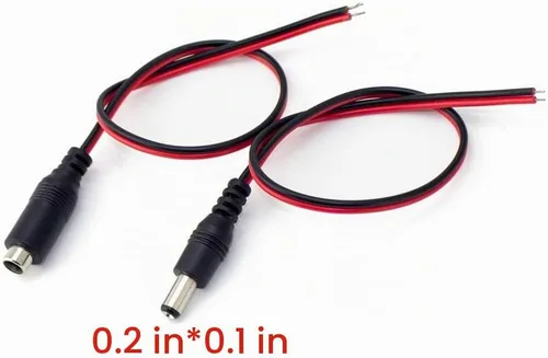 Vista 5 de Cable de alimentación de CC de 12 V 5 A, conectores macho hembra para cámara de seguridad CCTV, conectores adaptadores de corriente