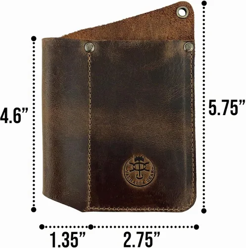 Vista 6 de Funda para herramientas hecha a mano de cuero de grano completo, soporte multiherramienta, funda para cuchillos, accesorios de camping y exteriores