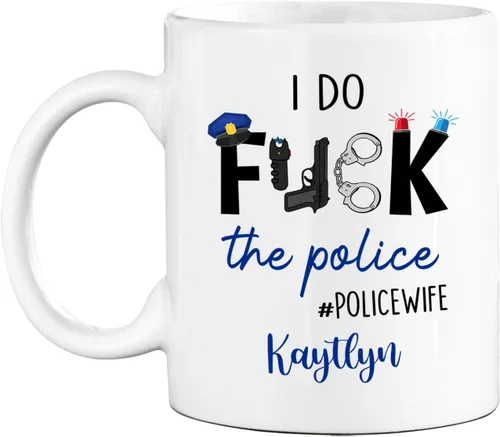Vista 21 de Taza de café personalizada de policía de regalo para amigo compañero de trabajo, I Never Dreamed I'd Grow Up To Be A Cop Taza de café de cerámica