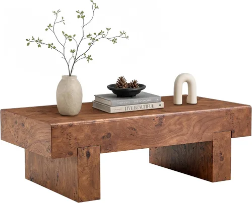 Vista 9 de LKTART Mesa de centro rectangular de 47 pulgadas para sala de estar, superficie con patrón de mármol, patas de metal estables para mesa de té
