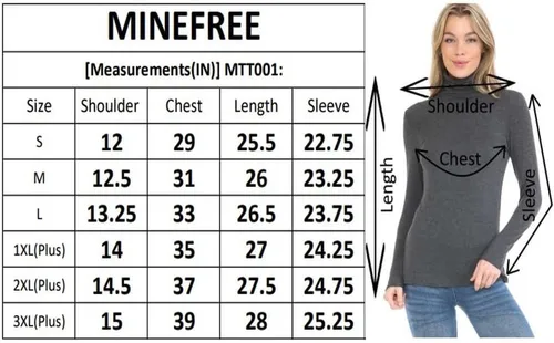Vista 5 de MINEFREE Suéter ligero de manga larga con cuello alto para mujer (S-3XL)