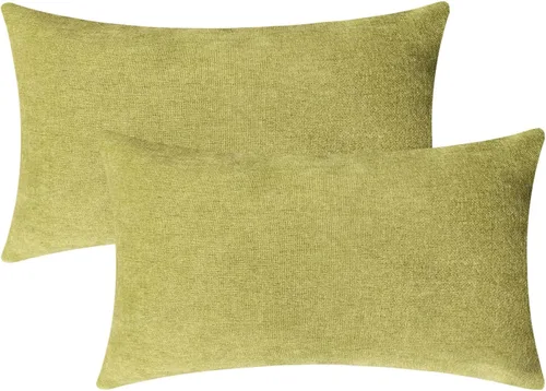Vista 30 de Jeneoo - Fundas de almohada decorativas rojas brillantes de chenilla suave, fundas de cojín cómodas y sólidas para sofá de sala de estar