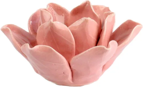 Vista 6 de HomArt Soporte para velas de té Lotus, color blanco