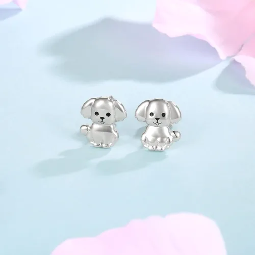 Vista 5 de Sterling Silver Dogs Stud Earrings Beagle Corgi Chihuahua Dachshund French Bulldog German Shepherd Poodle Mom Breed Puppy Jewelry for Daughter