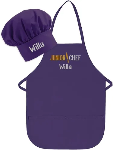 Vista 10 de Delantal personalizado bordado Junior Chef Kids Delantal
