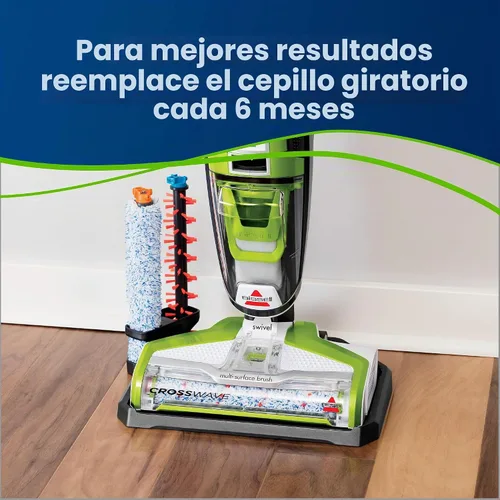 Vista 3 de BISSELL Rollo de cepillo para mascotas multisuperficie CrossWave sin enredos, nueva pieza 2460 del OEM