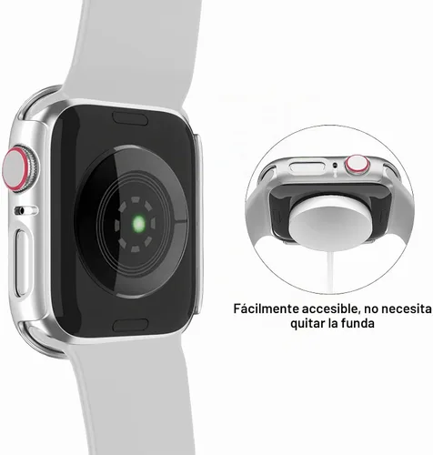 Vista 5 de Paquete de 10 fundas para Apple Watch Series 3/2/1 de 1.496 pulgadas con protector de pantalla de vidrio templado, alta definición, resistente a
