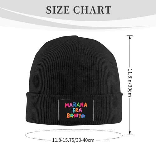 Vista 3 de Karol Music G - Gorro de punto clásico con puños, diseño de calavera, cálido sombrero de esquí de invierno para mujeres y hombres, color negro