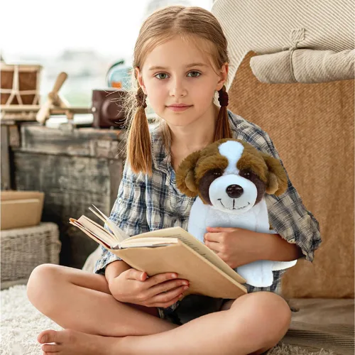 Vista 7 de DolliBu - Animal de peluche para perro de San Bernardo, suave y abrazable, adorable juguete de juego, lindo regalo para mascotas para niños