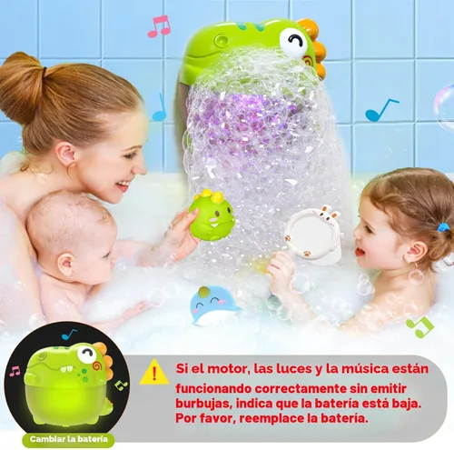 Vista 8 de Juguetes de baño de burbujas para niños pequeños, máquina de burbujas de baño iluminada, juguete para niños de 3 a 5 años, juguete para bañera
