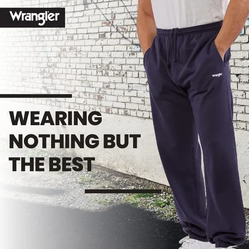 Vista 4 de Wrangler Pantalones deportivos para hombre - Pantalones deportivos de forro polar para hombre, tallas extendidas (M-6X)