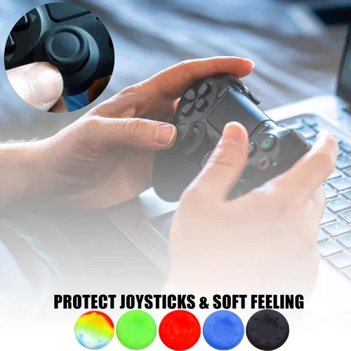 Vista 5 de Funda de silicona para controlador PS5, 1 funda antideslizante con 10 agarres de joystick para Playsation 5 Controller inalámbrico Gamepad