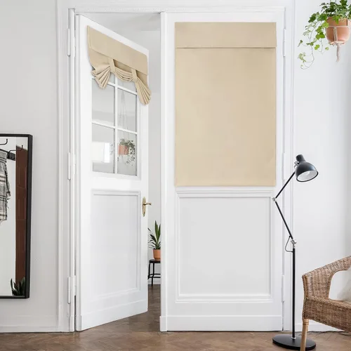 Vista 14 de HOMEIDEAS Cortinas opacas para puerta francesa, cortinas de luz lateral para puerta delantera, 2 paneles, persianas laterales para ventanas