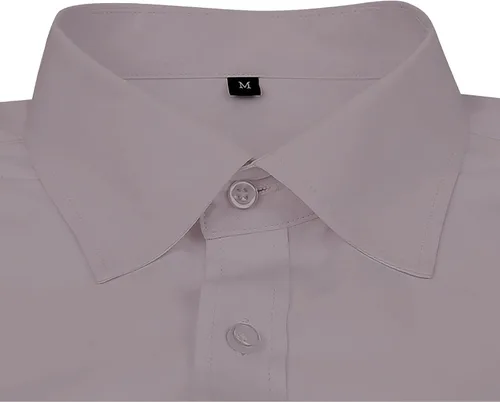 Vista 2 de Camisas de vestir de ajuste regular para hombre, de manga larga, elásticas, sin arrugas, con botones, blusa formal ligera y sólida