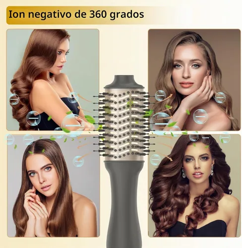 Vista 3 de Nicebay Cepillo secador de pelo en uno, cepillo secador de pelo para mujeres, cepillo de soplado de un paso con pantalla de visualización, barril