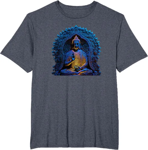 Vista 98 de Estatua de Buda Yoga Budismo Zen Buddhism Meditation T-Shirt Negro