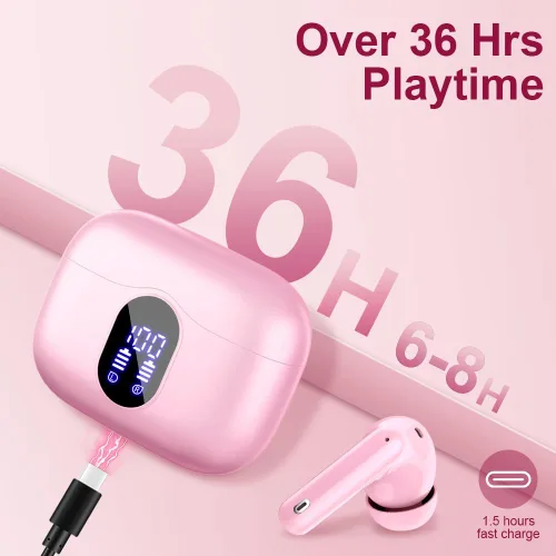 Vista 7 de Auriculares inalámbricos con Bluetooth, auriculares estéreo de alta Rosa rubor