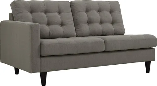 Vista 16 de Sofá esquinero Modway Empress, estilo de mediados de siglo, tapizado de tela en avena, Tela, Celeste