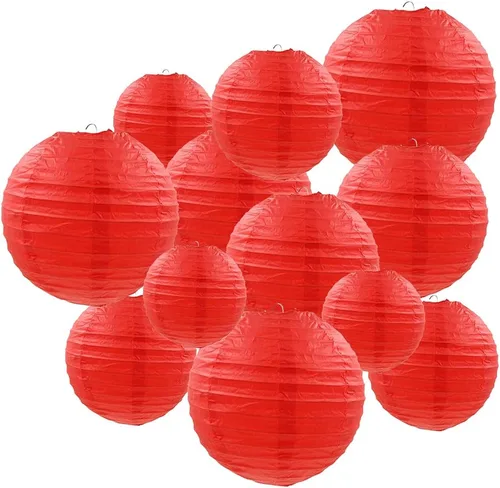 Vista 16 de 10 linternas de papel blanco para decoración de fiesta, 16 pulgadas, grandes, de papel redondo chino, para colgar, linternas gigantes