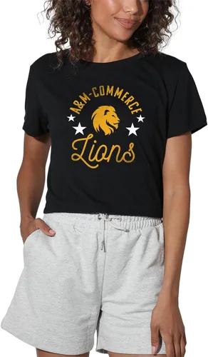 Vista 269 de Colección oficial de camisetas con diseño de mascota desgastada para mujer, color negro Grizzlies del estado de Adams