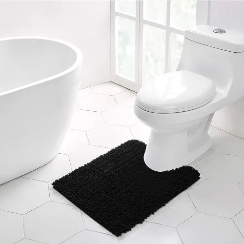 Vista 36 de Walensee Alfombra de baño antideslizante (32x20, azul oscuro) absorbente de agua, súper suave, felpilla peluda, lavable a máquina, se seca