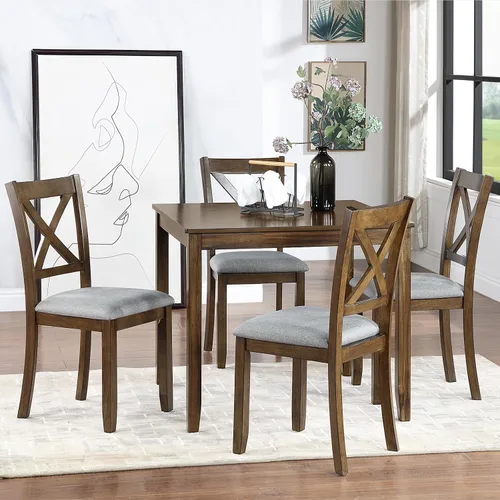 Vista 19 de Harper & Bright Designs Juego de mesa de comedor de 6 piezas con sillas